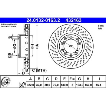 ATE Bremsscheibe 24.0132-0163.2 - 24013201632 für...