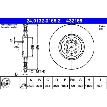 ATE Bremsscheibe 24.0132-0166.2 - 24013201662 für...