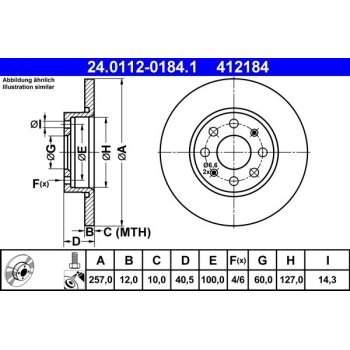 ATE Bremsscheibe 24.0112-0184.1 - 24011201841 für...