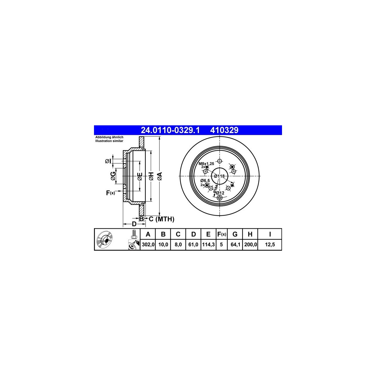 2x ATE Bremsscheibe 24011003241 Für KIA For Sale Online