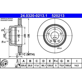 ATE Bremsscheibe 24.0320-0213.1 - 24032002131 für 34...