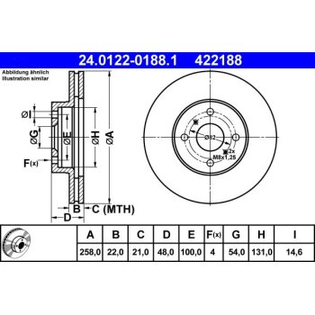 ATE Bremsscheibe 24.0122-0188.1 - 24012201881 für...