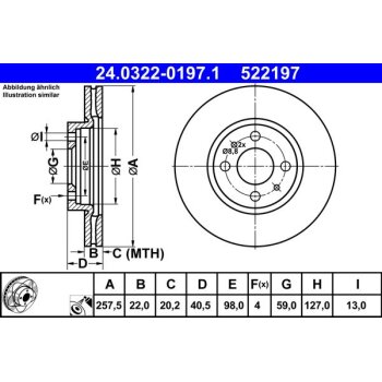ATE Bremsscheibe 24.0322-0197.1 - 24032201971 für...