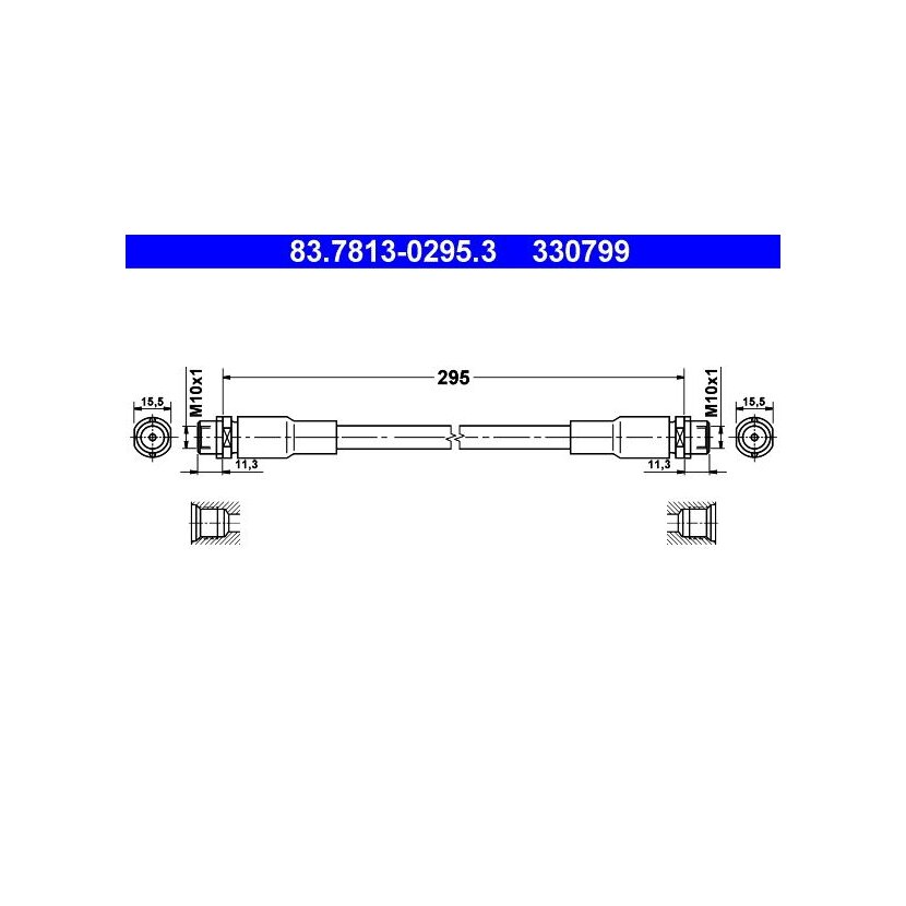 ATE Bremsschlauch 83.7813-0295.3 - 83781302953 für 8D0 611 707 B