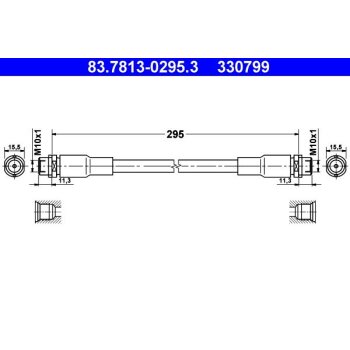 ATE Bremsschlauch 83.7813-0295.3 - 83781302953 für...