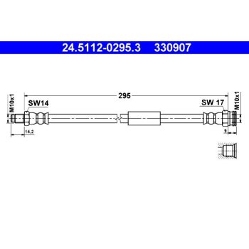 ATE Bremsschlauch 24.5112-0295.3 - 24511202953 für...