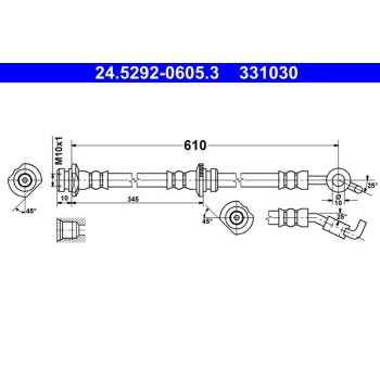 ATE Bremsschlauch 24.5292-0605.3 - 24529206053 für...