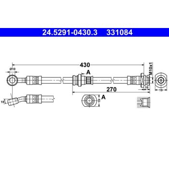 ATE Bremsschlauch 24.5291-0430.3 - 24529104303 für...