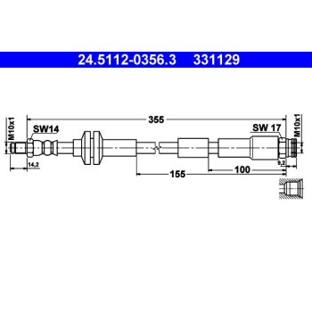 ATE Bremsschlauch 24.5112-0356.3 - 24511203563 für...