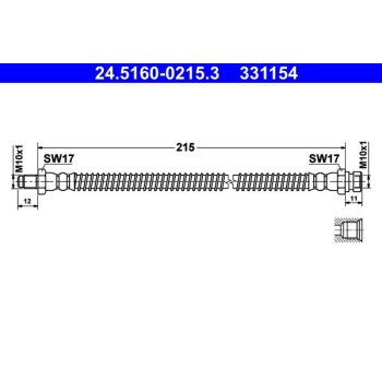 ATE Bremsschlauch 24.5160-0215.3 - 24516002153 für...