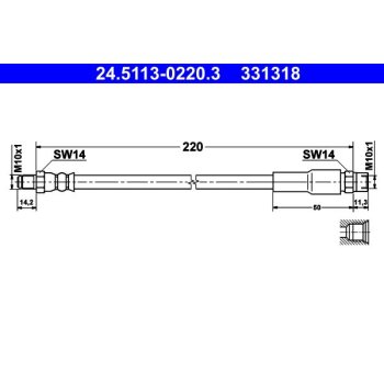 ATE Bremsschlauch 24.5113-0220.3 - 24511302203 für...