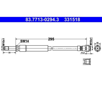 ATE Bremsschlauch 83.7713-0294.3 - 83771302943 für...
