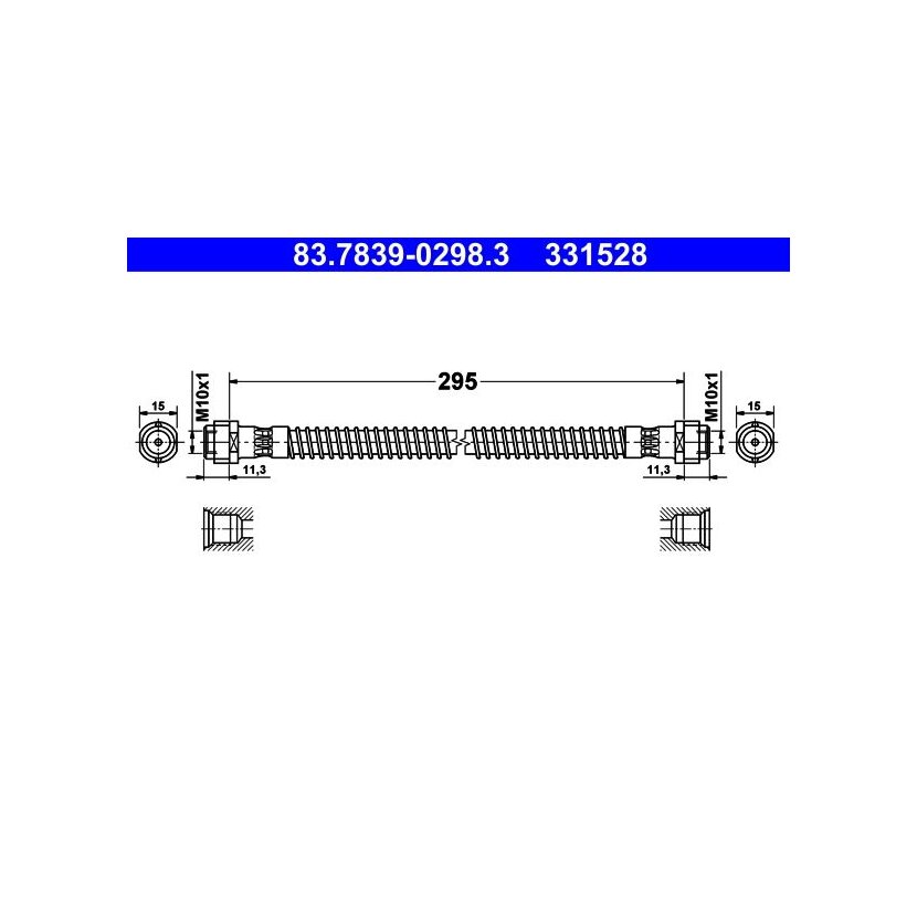 ATE Bremsschlauch 83.7839-0298.3 - 83783902983 für 970 355 137 00