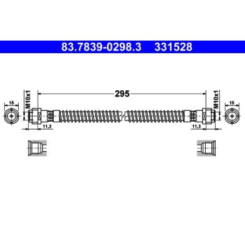 ATE Bremsschlauch 83.7839-0298.3 - 83783902983 für...