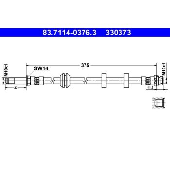 ATE Bremsschlauch 83.7114-0376.3 - 83711403763 für...