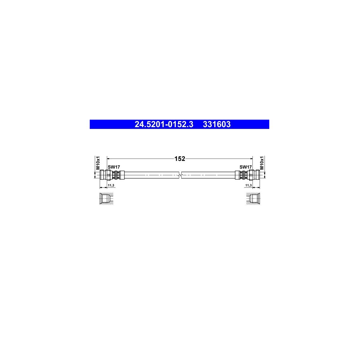 ATE Bremsschlauch 24.5201-0152.3 - 24520101523 für 1S0 611 775