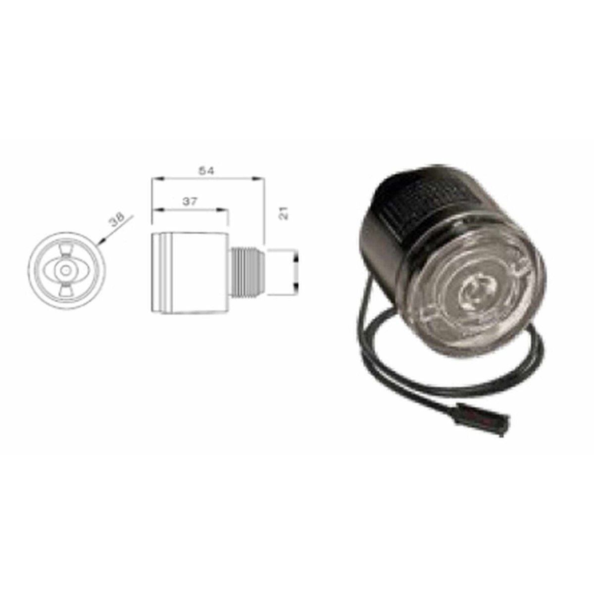 ASPÖCK Monopoint II LED, 12/24 V, Posileuchte weiß, hoch, 1,50 