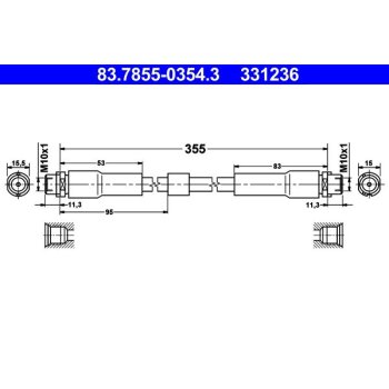ATE Bremsschlauch 83.7855-0354.3 - 83785503543 für...