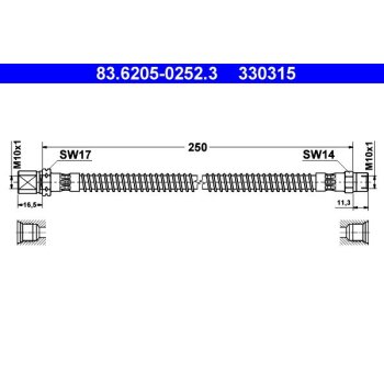 ATE Bremsschlauch 83.6205-0252.3 - 83620502523 für...