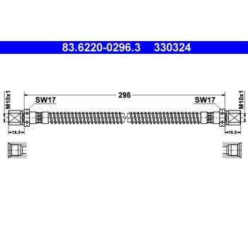 ATE Bremsschlauch 83.6220-0296.3 - 83622002963 für...