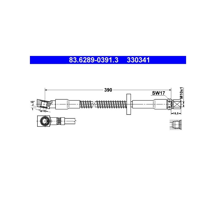 ATE Bremsschlauch 83.6289-0391.3 - 83628903913 für 928 355 081 02