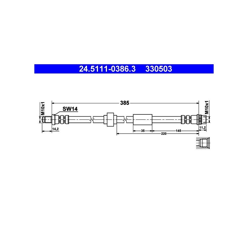 ATE Bremsschlauch 24.5111-0386.3 - 24511103863 für 46242-00QAA