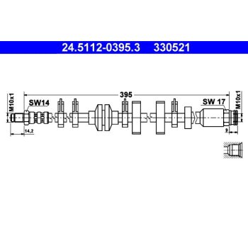 ATE Bremsschlauch 24.5112-0395.3 - 24511203953 für...