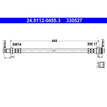 ATE Bremsschlauch 24.5112-0455.3 - 24511204553 für...