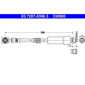 ATE Bremsschlauch 83.7207-0396.3 - 83720703963
