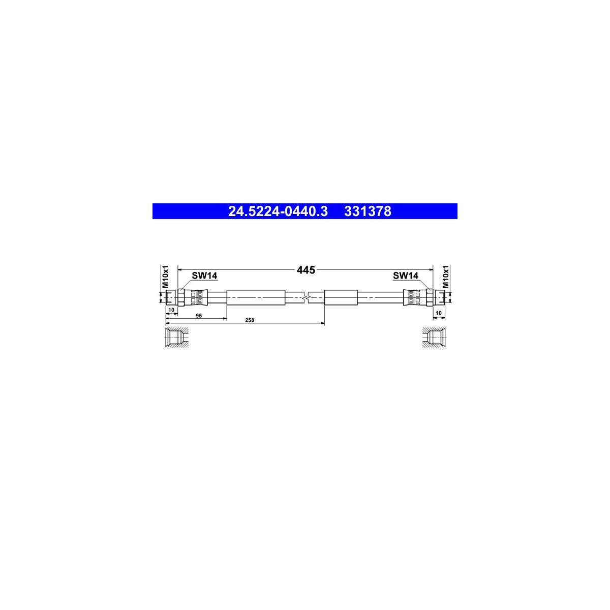 ATE Bremsschlauch 24.5224-0440.3 - 24522404403 für 251 611 775 D