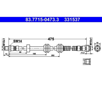ATE Bremsschlauch 83.7715-0473.3 - 83771504733 für...