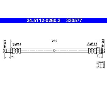 ATE Bremsschlauch 24.5112-0260.3 - 24511202603 für...