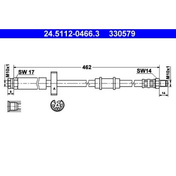 ATE Bremsschlauch 24.5112-0466.3 - 24511204663 für...