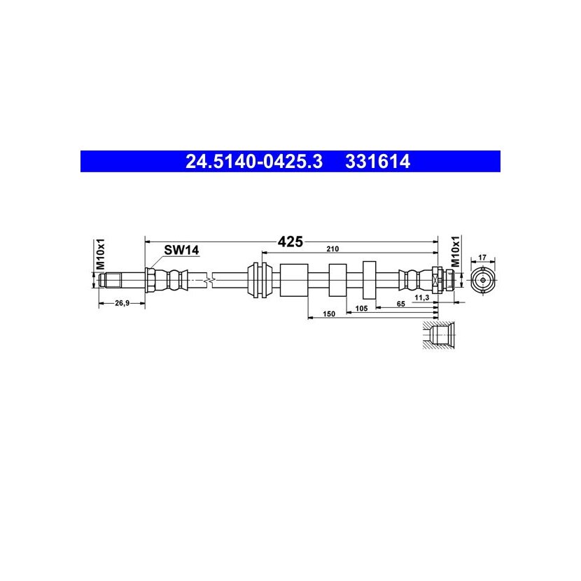 ATE Bremsschlauch 24.5140-0425.3 - 24514004253 für 31317910