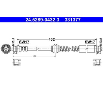 ATE Bremsschlauch 24.5289-0432.3 - 24528904323 für...