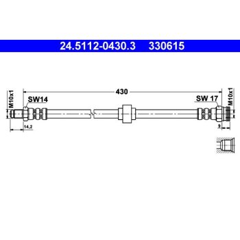 ATE Bremsschlauch 24.5112-0430.3 - 24511204303 für...