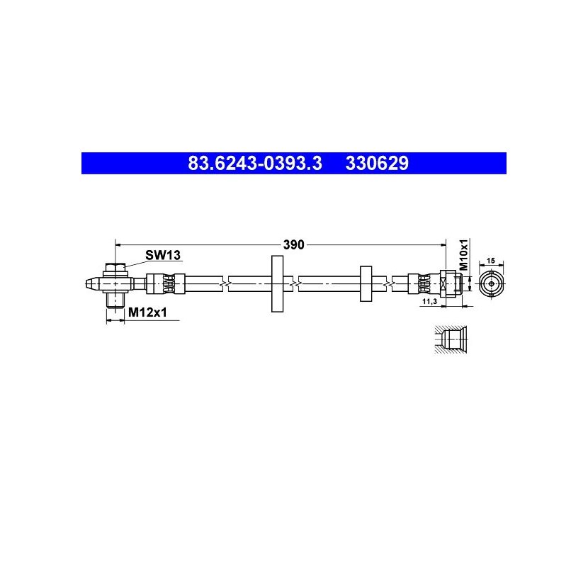 ATE Bremsschlauch 83.6243-0393.3 - 83624303933 für 6E0 611 701 A