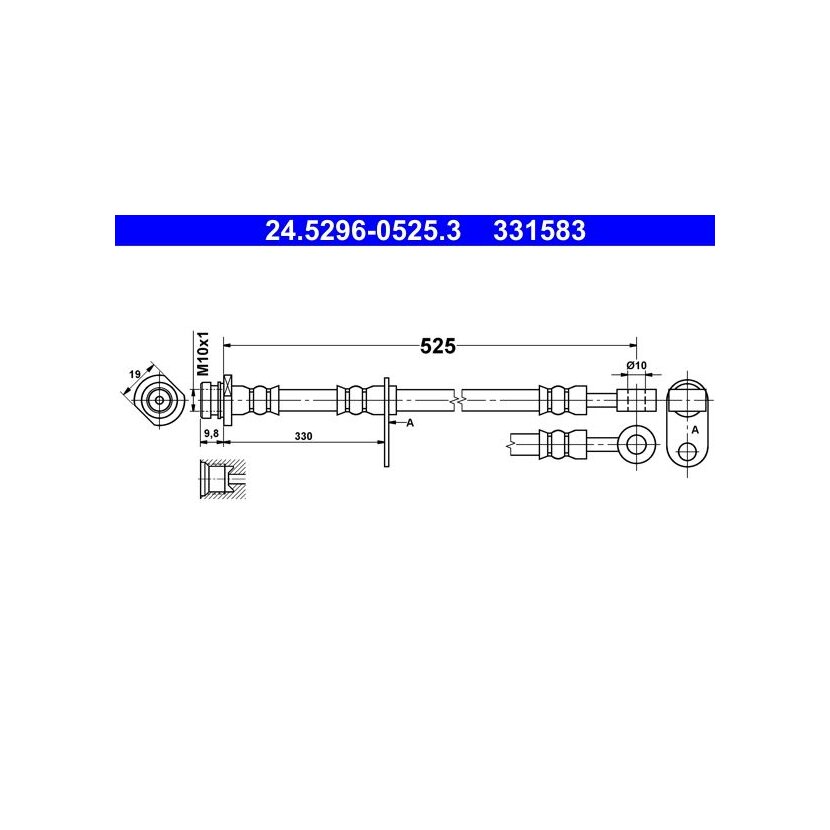 ATE Bremsschlauch 24.5296-0525.3 - 24529605253 für 51550-65J00