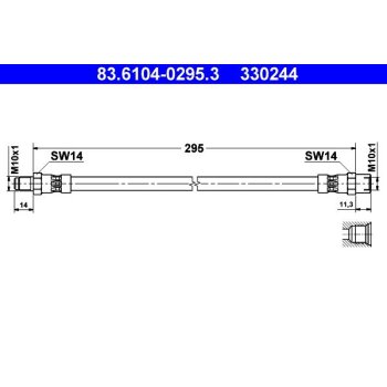 ATE Bremsschlauch 83.6104-0295.3 - 83610402953 für...
