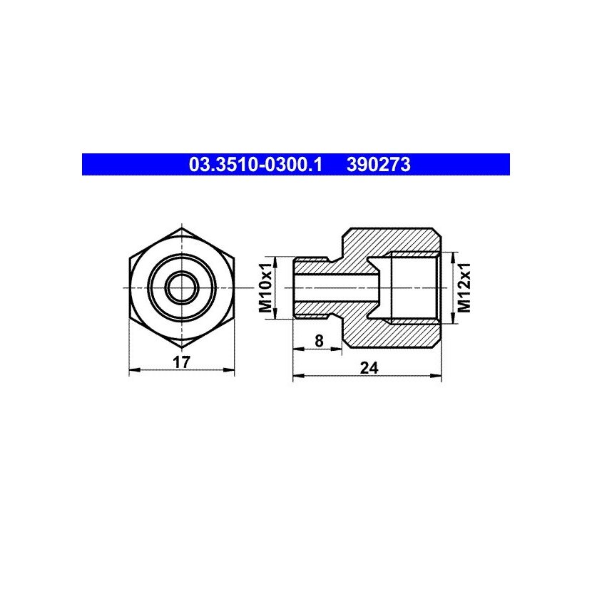ATE Adapter, Bremsleitung 03.3510-0300.1 - 03351003001 für 90 810 522 225