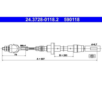 ATE Seilzug, Kupplungsbetätigung 24.3728-0118.2 -...