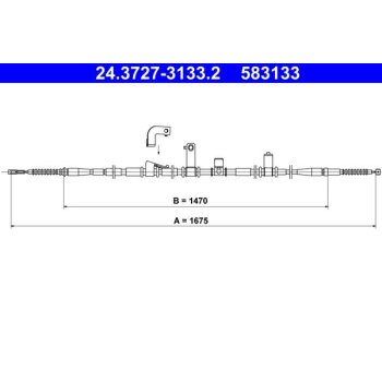 ATE Seilzug, Feststellbremse 24.3727-3133.2 - 24372731332...