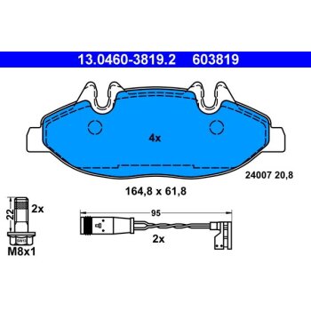 ATE Bremsbelagsatz, Scheibenbremse 13.0460-3819.2 -...