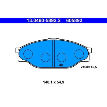 ATE Bremsbelagsatz, Scheibenbremse 13.0460-5892.2 -...