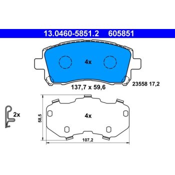 ATE Bremsbelagsatz, Scheibenbremse 13.0460-5851.2 -...
