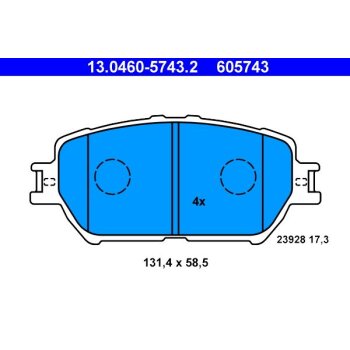 ATE Bremsbelagsatz, Scheibenbremse 13.0460-5743.2 -...