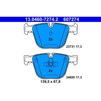 ATE Bremsbelagsatz, Scheibenbremse 13.0460-7274.2 -...