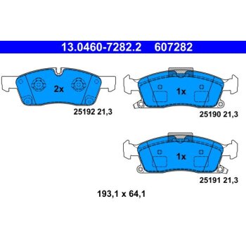 ATE Bremsbelagsatz, Scheibenbremse 13.0460-7282.2 -...