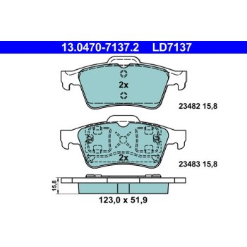 ATE Bremsbelagsatz, Scheibenbremse 13.0470-7137.2 -...