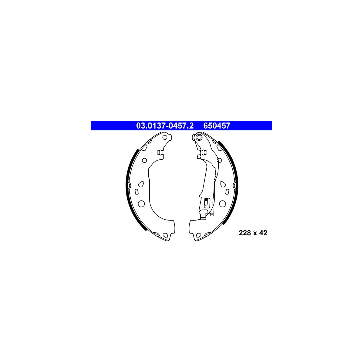 ATE Bremsbackensatz 03.0137-0457.2 - 03013704572 für 77362756